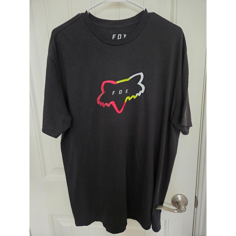 Fox Racing Men’s XL Black Graphic T-Shirt Motocross Logo Short Sleeve Tee